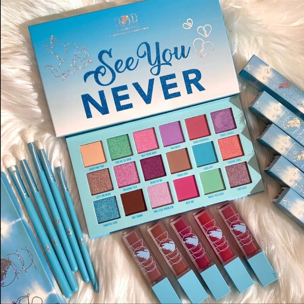 See you never collection bundle - eyeshadow, brushes,lipstick - poppi cosmetics